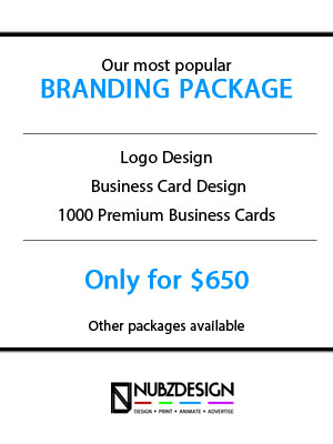 NubzDesign Branding Package - Logo Design, Business card design, Postcard Design, Printing